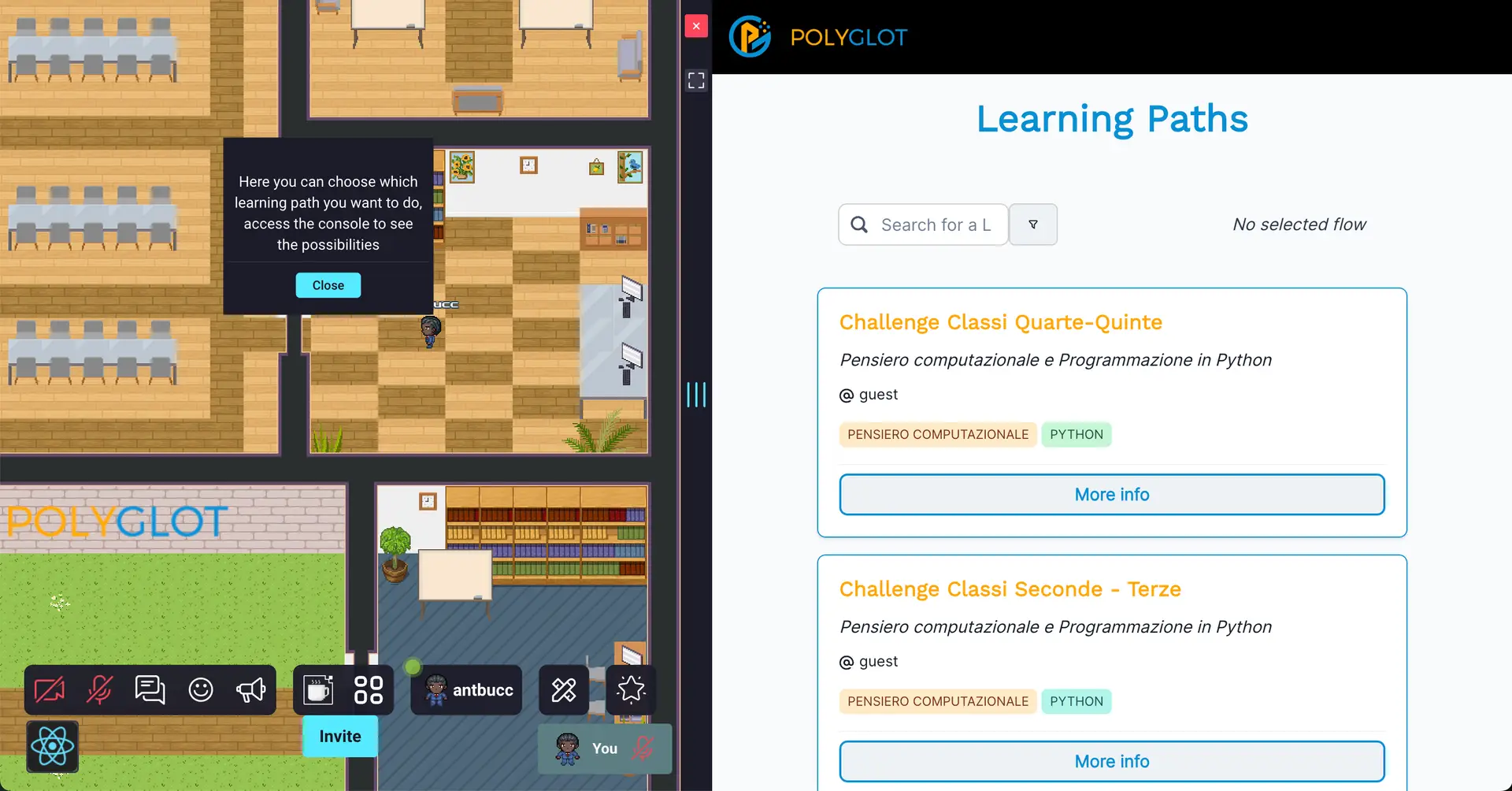 PolyGloT WorkAdventure Integration - Learning Paths